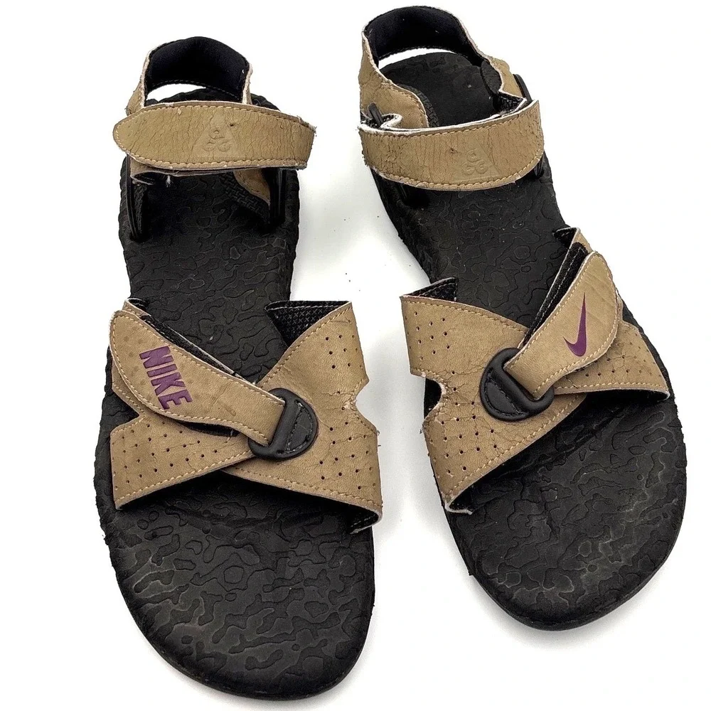 VTG Nike Air Deschutz II ACG Sandals Tan Black Purple‎ 690002-201 Mens 10